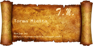 Torma Mietta névjegykártya